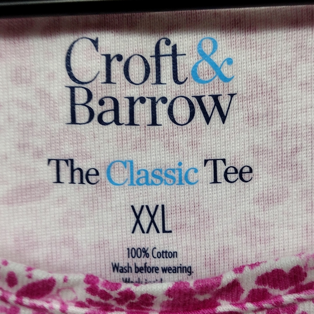 Croft And Barrow Floral Top Women's XXL Pink Cottagecore Peasant Retro 90s - Picture 8 of 8